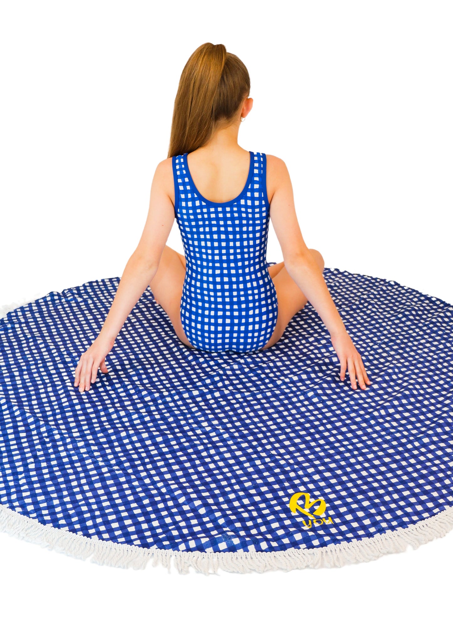 Floral Check - Round Beach Towels