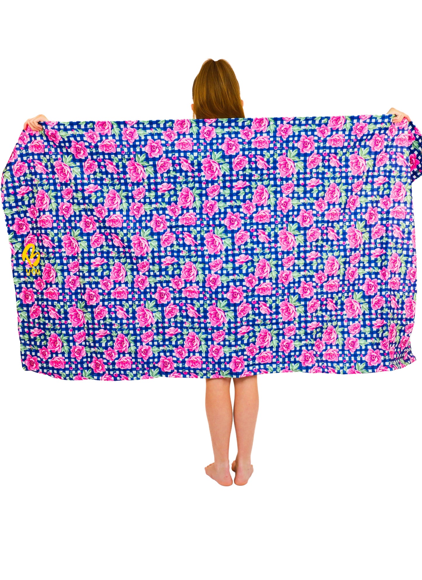 Floral Check - Round Beach Towels