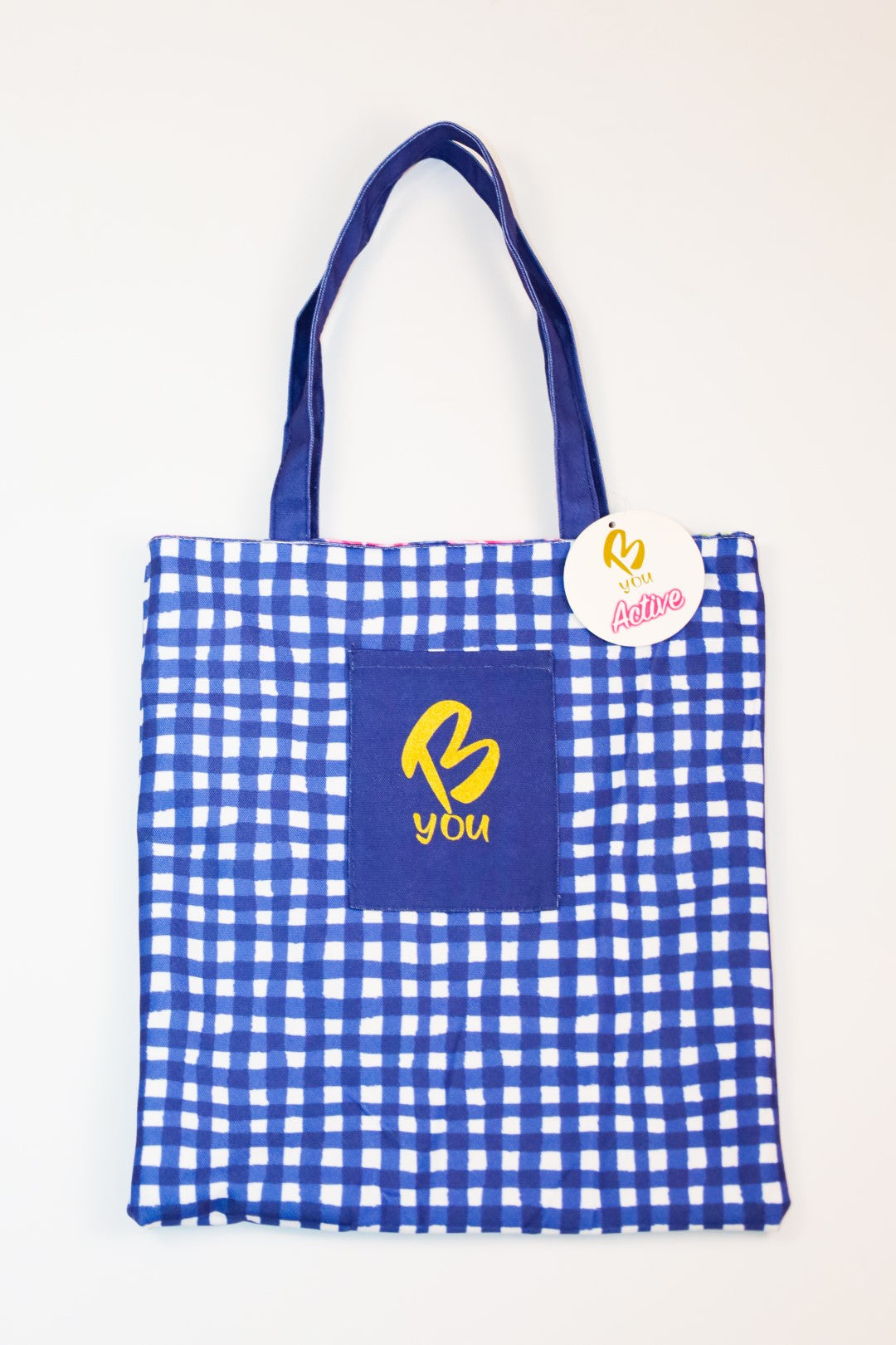 Floral Check - Canvas Tote Bag - Reversible