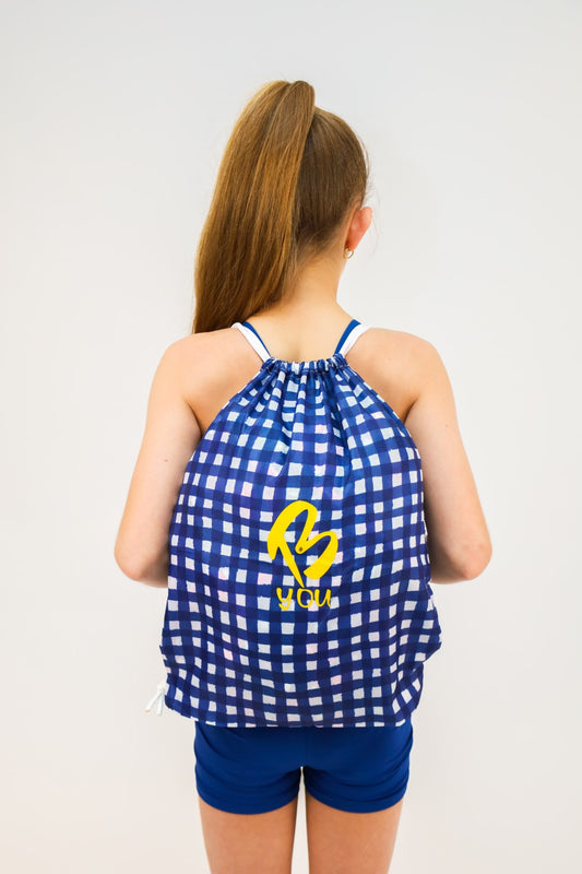 Floral Check - Waterproof Drawstring Back Pack