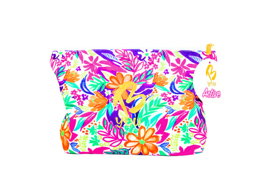 Tropical Print Waterproof Bag for Girls. Swimwear for Kids. Activewear for children. Girls Bikinis, Girls Swimwear, Active Girls, Sporty Girls. B you Active, B you Leotards, B you Swimwear. Gymnastics Leotards.