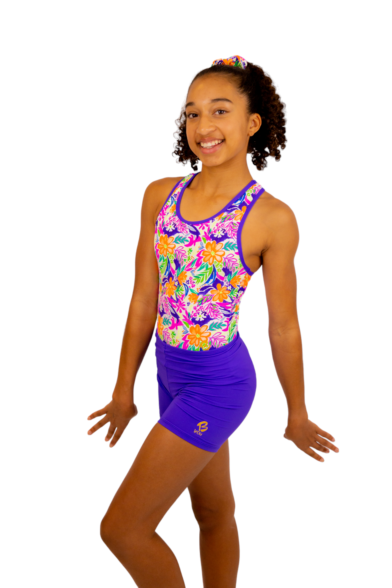 Purple Bike Shorts for Girls. Bike Pants, Gymnastics Leotards, Two Piece Set, Activewear for Girls. Swimwear, Crop top Set, Gym Shorts, Booty Shorts for Dance.  Matching swimwear available. Cotton Hooded Towels for swimming and the beach. B you Active, Swimwear and Leotards. Activewear for girls.